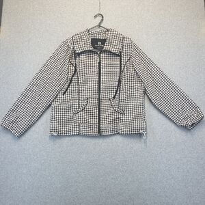 Ac-Iv-Ology Black White Houndstooth Zip Jacket Size M